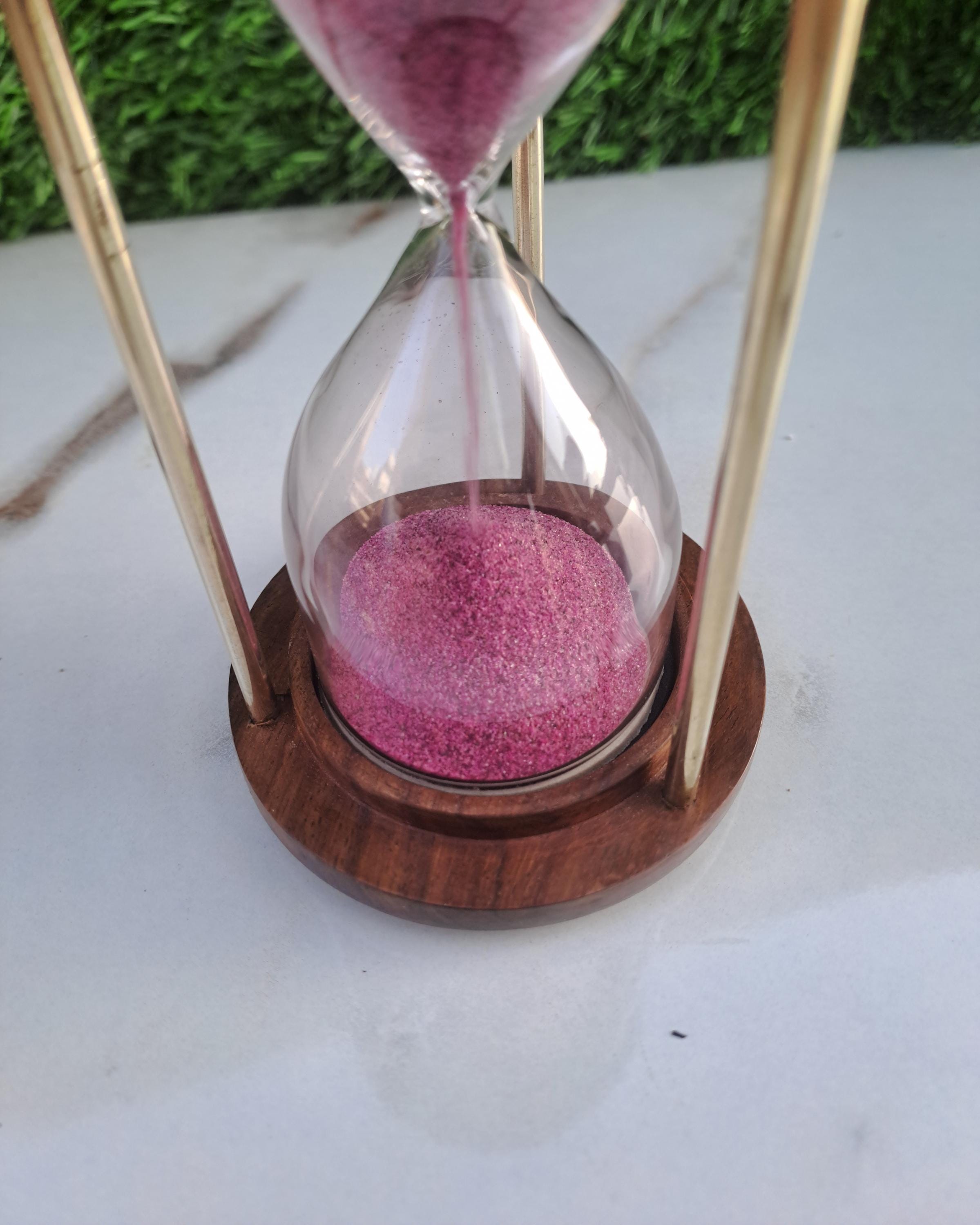 ピンクの砂が刻まれた木製の砂時計：ヴィンテージの航海装飾 - Etsy 日本