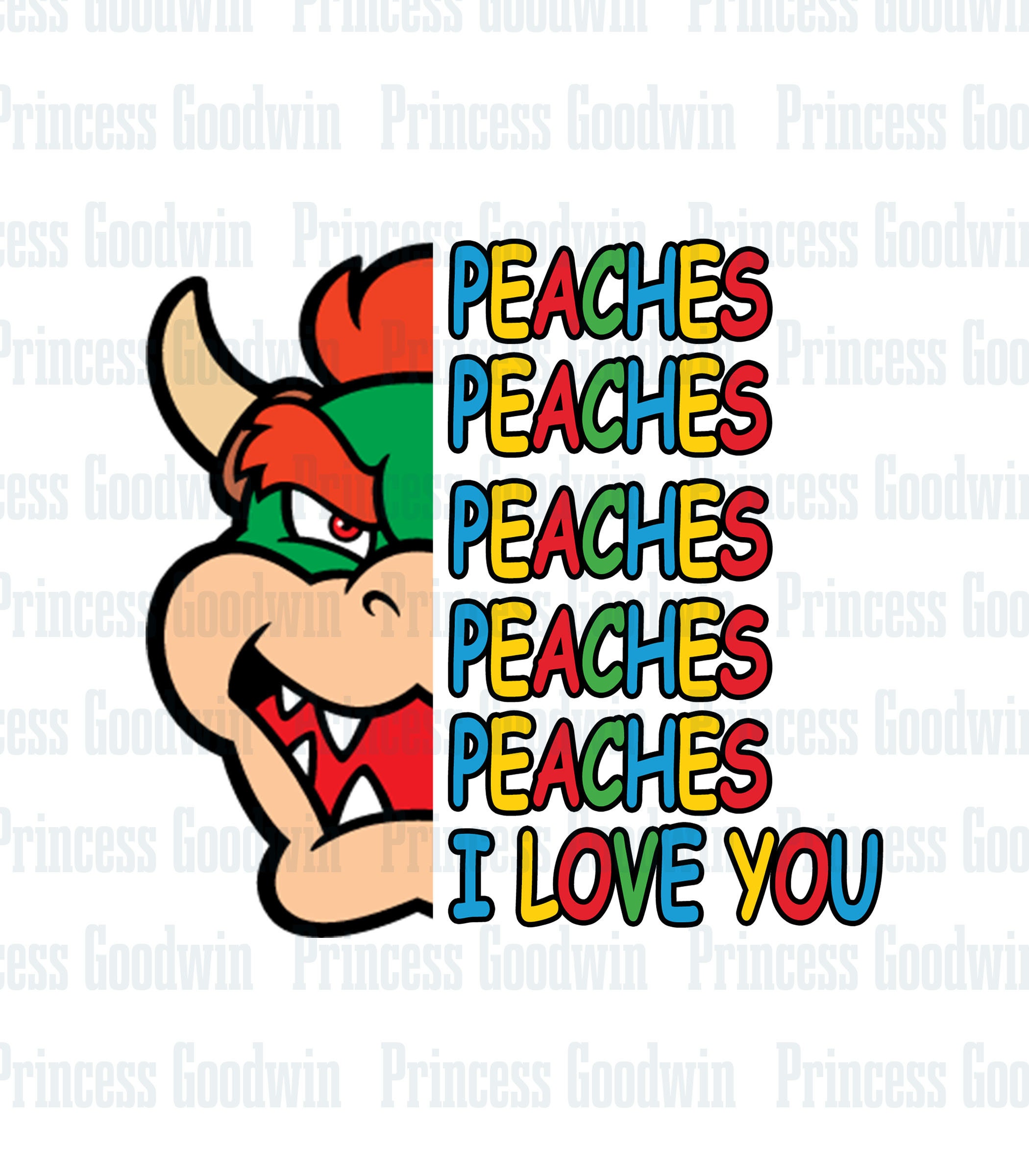 Supermario Peaches Peaches Peaches I Love You Png Svg Etsy