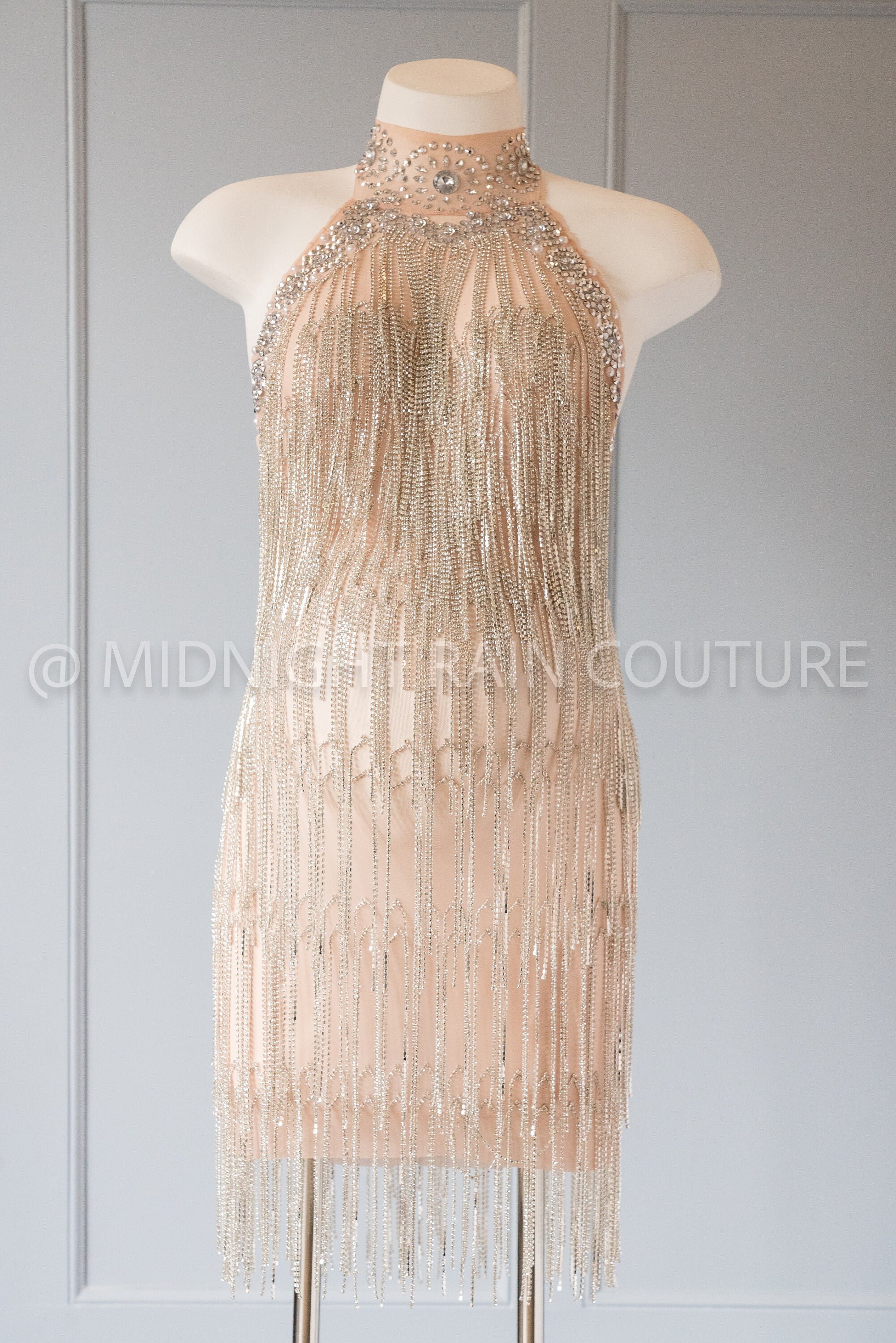 Rhinestone Mini Dress Etsy