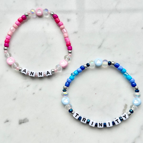 Custom Name/Phrase Beaded Friendship Bracelet Stackable - Mother's Day, Best Friends, Sisters, Sorority, Bridesmaids, Artesian Keepsakes