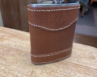 6 ounce leather covered flask
