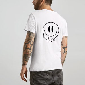 Happy Melting Smiley Face Loose Fit T-Shirt For Men For Women