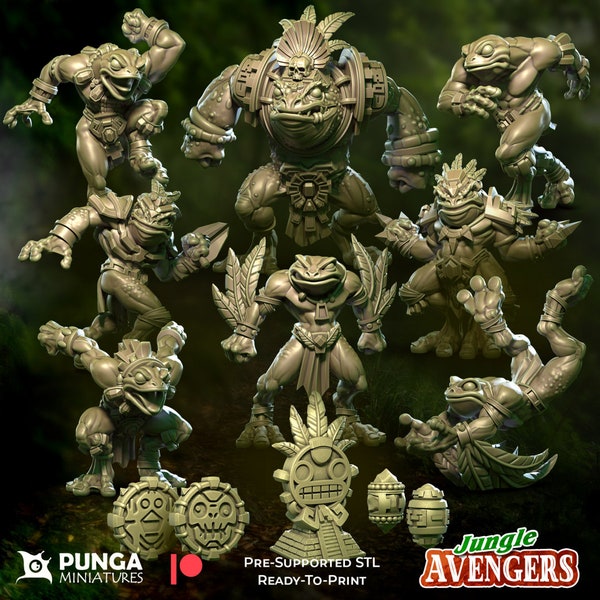Punga Jungle Avengers (Slann) Full Team (17 Models) (Fantasy Football Tabletop)
