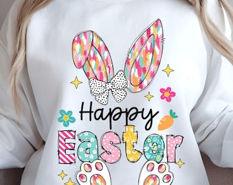 Happy Easter PNG, Coquette Easter Bunny Png,Brushstroke bunny easter png, Retro Easter Png, Glitter Easter Coquette Png, Sublimation design