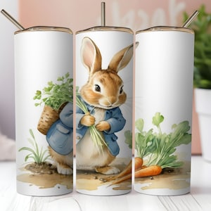 Conejito de primavera, envoltura de vaso de Peter Rabbit, fabricación de tarjetas, png, manualidad de papel, descarga digital
