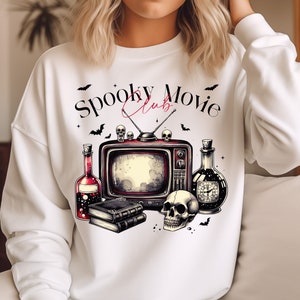 Spooky Movie Social Club PNG Funny Halloween Social Club Png Spooky Season Horror Movie Trendy Halloween Retro Halloween Shirt Png Spookypng