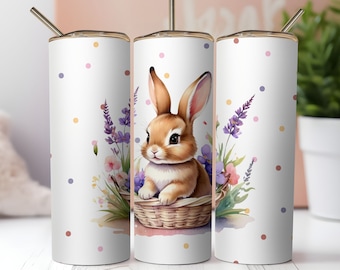 Happy Easter Tumbler Wrap, 20 oz Tumbler Sublimation Design Easter Egg Bunny Tumbler wrap, Cute Easter Tumbler PNG, Digital Download