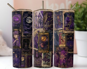 Major Arcana Tarot Cards,halloween Tarot Cards,tumbler wrap,20 oz tumbler PNG,Tarot Card png,Celestial tumbler png,Witchy Vibes Celestial