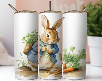 Spring Bunny,Peter Rabbit tumbler wrap, Card making,png, Paper craft, Digital download