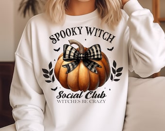 Spooky Witch Social Club Png, Coquette Halloween Png, Halloween png, Retro Halloween png, Spooky Season Png, Witch Png, Sublimation Designs