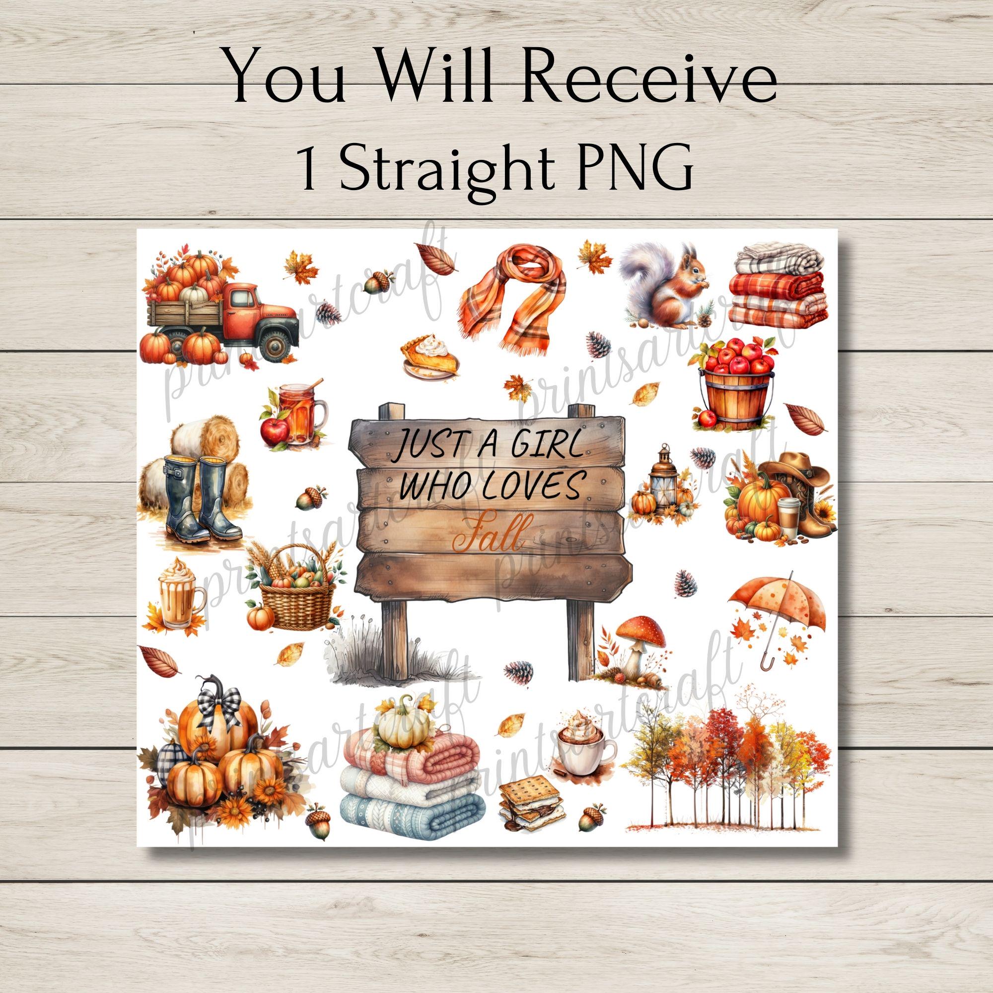 Fall Tumbler Wrap PNG 20 Oz Skinny Tumbler Sublimation Design Instant ...