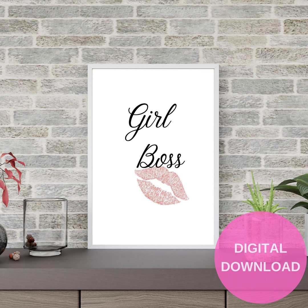 Girl Boss Wall Decor, Girl Boss Printable Wall Art, Boss Lady Printable