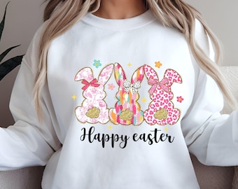 Happy Easter PNG, Coquette Easter Bunny Png, Retro Easter Png, Easter Coquette Png, Brushstroke Easter Png, Glitter Easter Png, Easter Girl