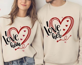 Chemise Saint Valentin, je l'aime pour les couples amour coquette png cadeau chemise pour femme, chemise coeur png cadeau pour mari, cadeau d'anniversaire de mariage