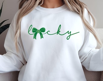 Lucky St.Patricks Day Coquette Png, St Patricks day png, Lucky png, St Patrick Bow Png, St Pattys day png, Girl st patricks day, Shamrock