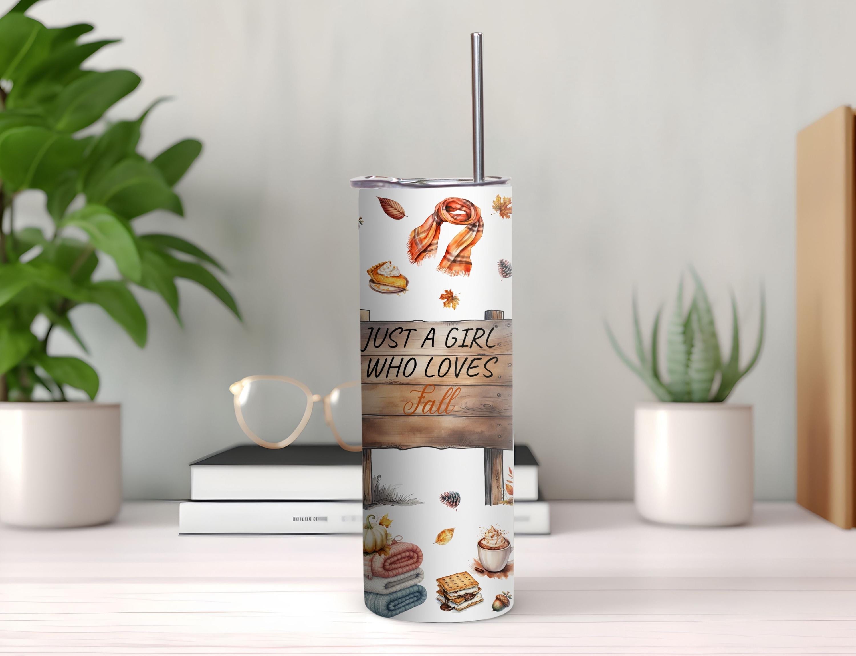 Fall Tumbler Wrap PNG 20 Oz Skinny Tumbler Sublimation Design Instant ...