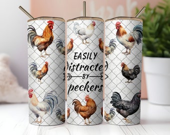 Grappige kip, kippenbeker, kippenliefhebber, beker wrap, png, sublimatieontwerp, alleen digitale download, Life is Better With Chickens Wrap