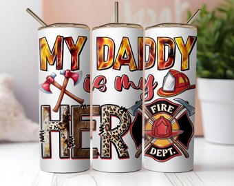 My Daddy Is My Hero Png, Dad Sublimation Design Fathers Day Png, 20 Oz Skinny Tumbler  Cool Dad Png, Dad Life Png, Retro Dad Png