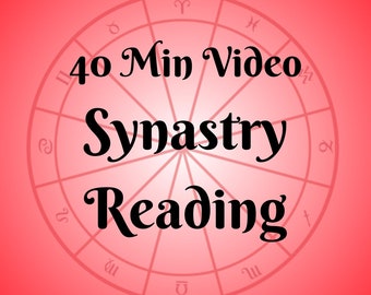 Synastry Astrologie Reading, Beziehungsreading, Liebesreading, Familienreading, Video-Diagramm, Astrologiereading-Video, Geburtshoroskop-Lesung