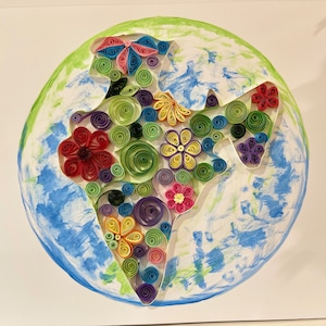 Quilling Geographic Wall Art - Globe - India Map