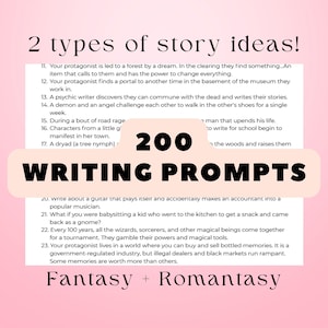 200 Fantasy and Romantasy Writing Prompts: Story Starters (PDF Download)