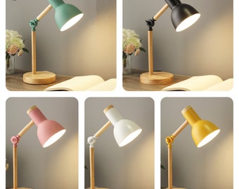study table for home Nordic lamp | Wooden Desk Lamp | Table Lamp | Living Room Bedroom | Colored lamp | Simple Desk Lamp | Children's Room | Wooden Study Light |