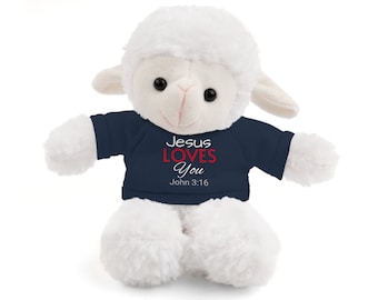 JESUS LOVES YOU Kuscheltiere mit Tee- Johannes 3:16, christliches Kinderspielzeug