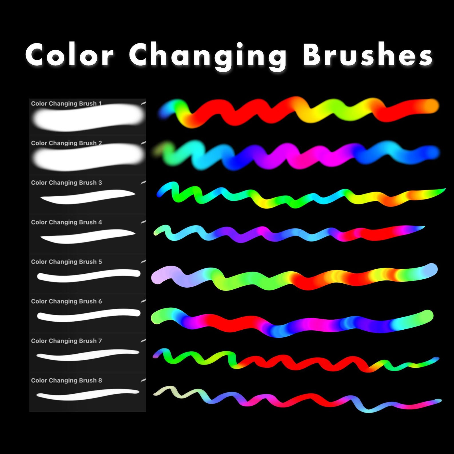 Color Changing Brushes for Procreate, Procreate Paint Brushes, Premium ...