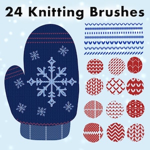 24 +7 Knitting Brushes for Procreate, knit brushes for Procreate, Premium Procreate brush set for illustration