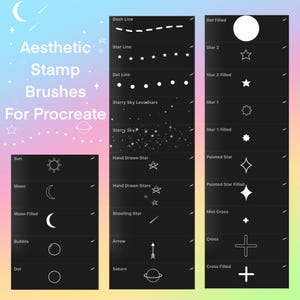 Aesthetic Stamp Brushes for Procreate, Procreate stamp brushes, cute brushes, Premium Procreate brush set for illustration