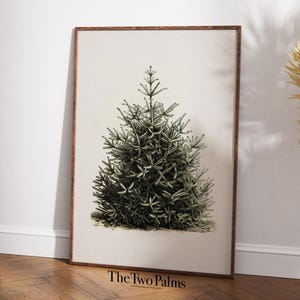 ヴィンテージ クリスマス ツリー ウォール アート、ホリデー パイン ツリー プリント、クリスマス デコレーション、印刷可能なアート