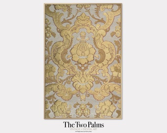 Vintage Gold Textile Pattern, Wall Art Print, Printable Digital Download