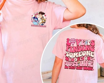 Personalized Couple Matching Disney Sweaters, Disney Toy Story Valentines Couple Sweatshirt, Custom Name Movie Valentine, Woody And Bo Peep