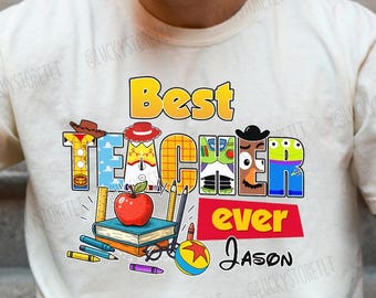 Personalized Best Teacher Disney Shirt, Custom Teacher Name Gift Shirt, Disney Teacher Shirt, Back To School 2025, Funny Teacher Shirt Gift