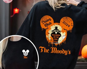 Two-sided Personalized Mickey and Friends Halloween On The High Seas Shirt, Disney Characters In New Costumes, Halloween Disney Cruise 2024