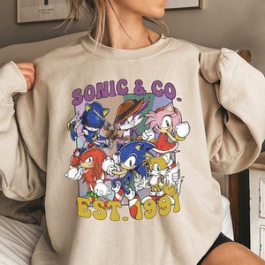 Vintage 1991 Sonic The Hedgehog and Co. Comfort Colors Tee, Sonic Enthusiast Matching Group Shirt, Family Parties & Fun Gatherings