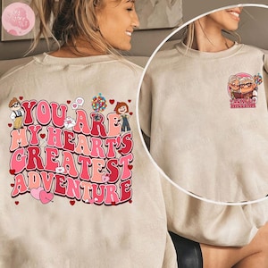 Spersonalizowana para pasująca do koszulki Disney, spersonalizowana nazwa Disney Jego Ellie i jej Carl Walentynki Tee, Walentynkowa kreskówka Up Movie, prezent dla pary