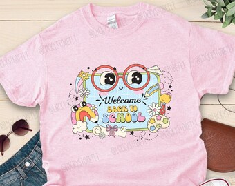 Maglietta Welcome Back To School, primo giorno di scuola, magliette per gruppo Back to School, maglietta per maestra d’asilo, maglietta Board Paint, maglietta per insegnante