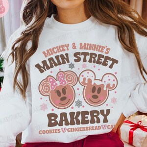 Mickey and Minnie Main Street Bakery Sweatshirt, Disney Christmas Gingerbread Shirt, Disney Christmas Shirt, Disney Christmas Cookies Shirt