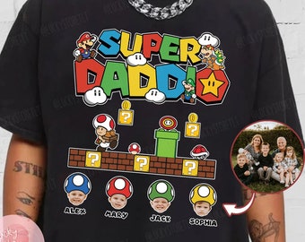 Custom Photo Super Daddio Shirt, Personalized Super Daddio Family Matching Shirt, Super Daddio Tee, Super Kiddo Shirt, Fathers Day Dad Shirt