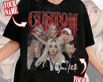 Maglietta rap retrò personalizzata Bootleg, personalizza la tua maglietta Bootleg, Bootleg personalizzato, personalizza la tua foto, inserisci il tuo design, maglietta grafica vintage anni '90