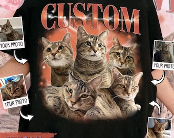 Custom Pet Bootleg Shirt, Custom Retro Cat Bootleg Shirt,Custom Photo Shirt, CUSTOM Your Own Bootleg Idea Here,Pet Photo Shirt, Cat Mom Gift