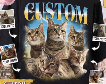 Custom Pet Bootleg Shirt, Custom Retro Cat Bootleg Shirt,Custom Photo Shirt,CUSTOM Your Own Bootleg Idea Here,Pet Photo Shirt, Cat Mom Gift