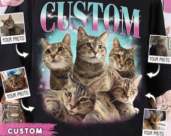 Custom Pet Bootleg Shirt, Custom Retro Cat Bootleg Shirt,Custom Photo Shirt,CUSTOM Your Own Bootleg Idea Here,Pet Photo Shirt, Cat Mom Gift