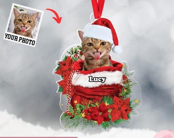 パーソナライズされた猫のクリスマスオーナメント、面白い猫のオーナメント、猫の飼い主へのギフト、クリスマスツリーの猫のオーナメント、猫のお母さんへのクリスマスギフト、猫好きへのギフト