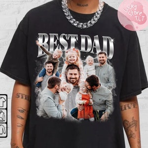 Custom Photo Bootleg Shirt for Dad, Fathers Day Gifts, Personalized Dad Portrait Shirt, Best Dad Ever, New Dad Gift, Custom Gift For Husband