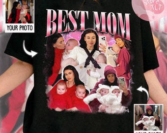 Chemise bootleg photo personnalisée pour maman, cadeaux pour la fête des mères, chemise portrait de maman personnalisée, meilleure maman de tous les temps, cadeau personnalisé pour elle, cadeau nouvelle maman