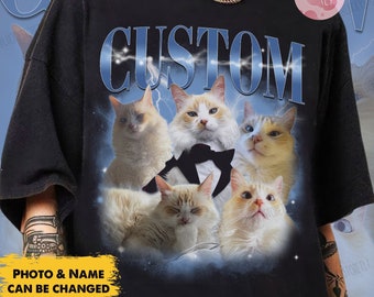 Custom Pet Bootleg Shirt, Custom Retro Cat Bootleg Shirt,Custom Photo Shirt,CUSTOM Your Own Bootleg Idea Here,Pet Photo Shirt, Cat Mom Gift