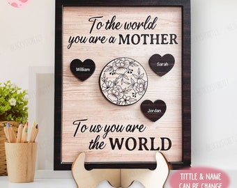 Personalized To Us You Are The World Wooden Plaque, Gift For Mom, Mothers Day Gift Ideas, 1st Time Mom Sign, Gift For Mom, Gift For Grandma