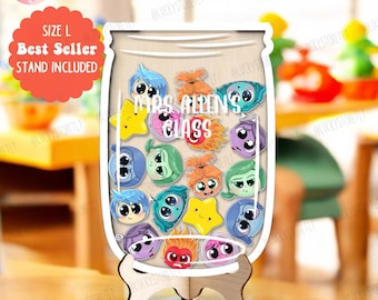 Personalized Disney Inside Out Reward Jar for Kids, Disney Feeling Reward Jar For Classroom, Back to school Gift, Colorful Classroom Decor